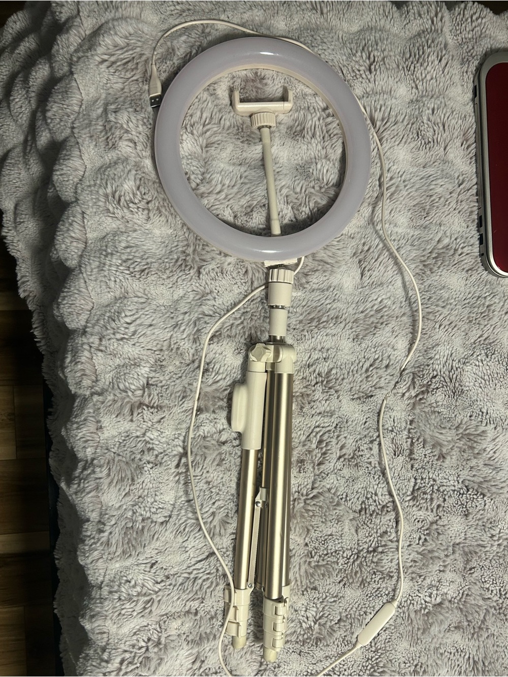 White LED Ring Light with Tripod and Phone Holder - Tablet & Accessory